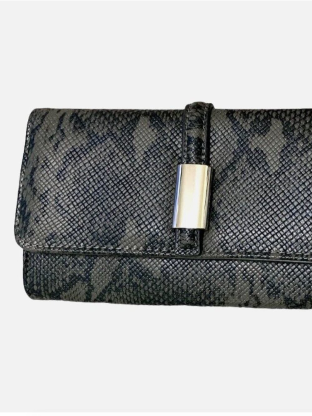 Alfani Women's Large Wallet Dark Green Snake Skin Print